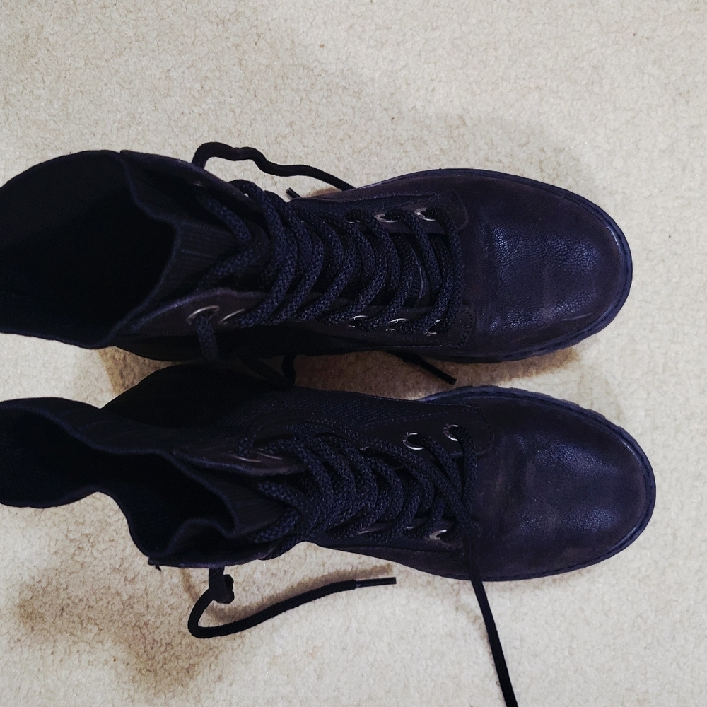 Blowfish Black Lace-Up Boots Size 6